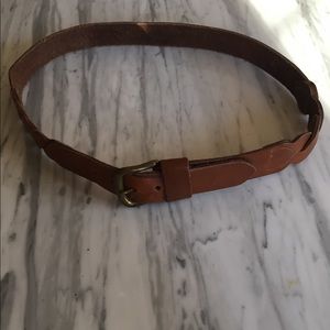 Brown Braided Leather Belt